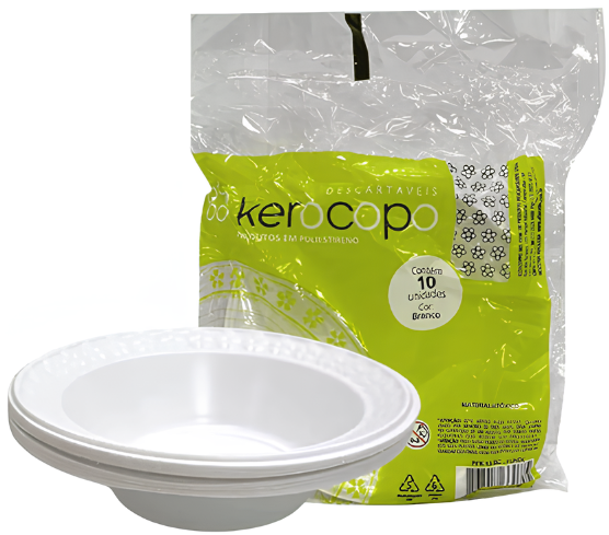 (PACOTE) Prato Descartável Fundo Kerocopo PFK-21BC c/10un