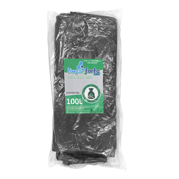 Saco para Lixo Preto 100 litros BL LIMPA FORTE BLUE (0,07) c/5Kg