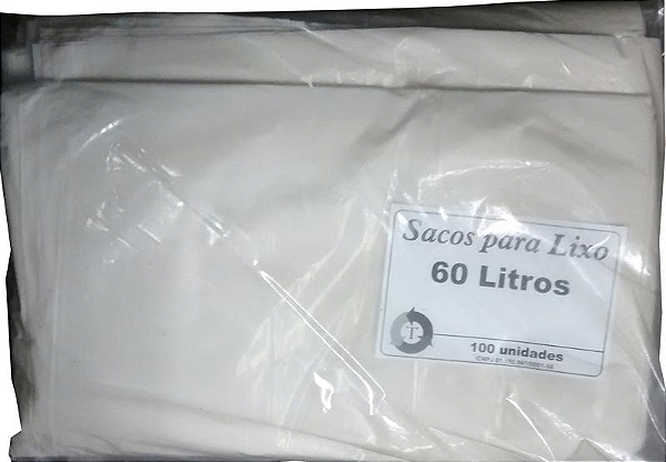 Saco para Lixo Branco 60 Litros FORTE 100un