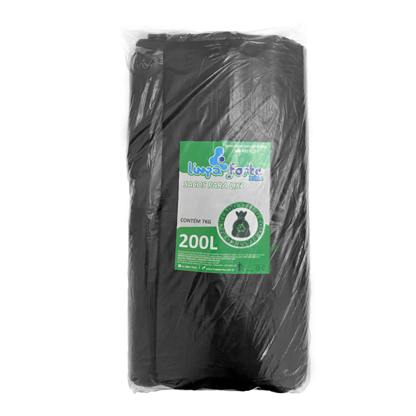 Saco para Lixo Preto 200 litros (0,08) LIMPA FORTE BLUE P7 c/7Kg