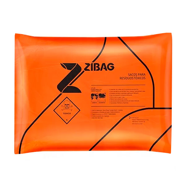 Saco para Lixo Laranja Tóxico 100L ZiBag c/100un