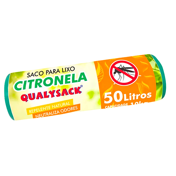 Saco para Lixo Perfumado Qualysack Citronela 50L c/30un
