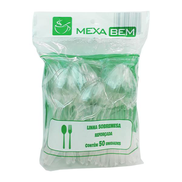 Colher Descartável para Sobremesa Mexa Bem c/50un