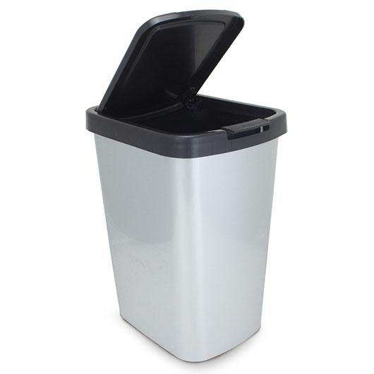 Lixeira Plástica 9 litros Click Label Inox Arqplast