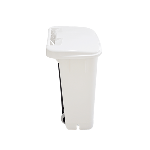 Lixeira Plástica com Pedal Branca 100L s/ Rodas Bralimpia