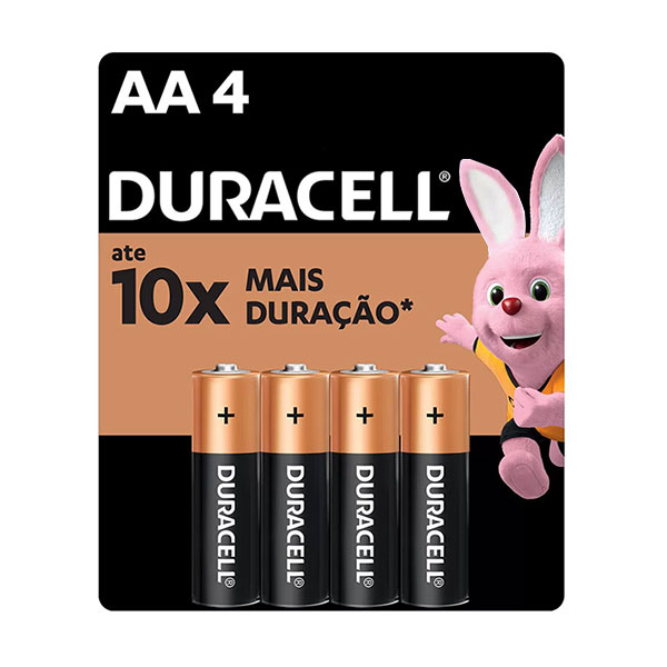 Pilha Duracell Alcalina Pequena AA c/4un