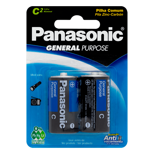 Pilha Panasonic General Purpose Média C2 c/2un