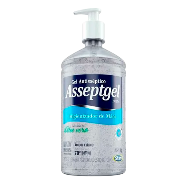 Álcool Gel para Mãos Asseptgel Aloe Vera 420g