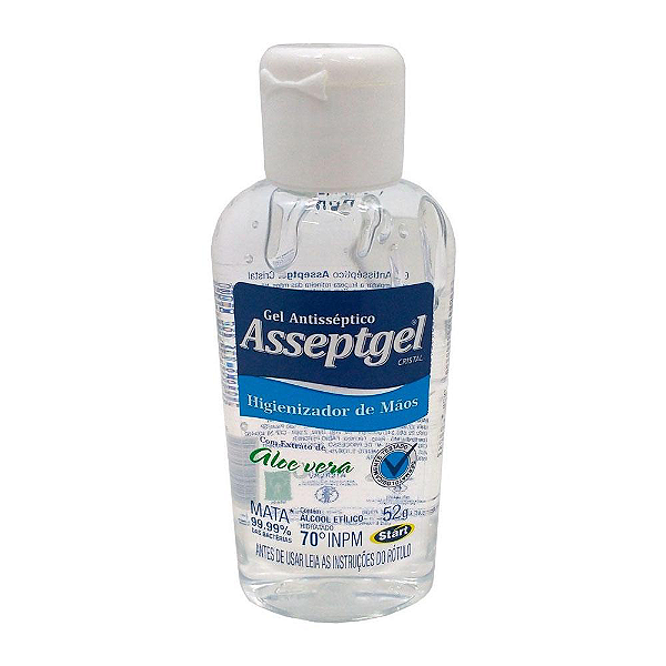 Álcool Gel para Mãos Asseptgel Aloe Vera c/ 52g
