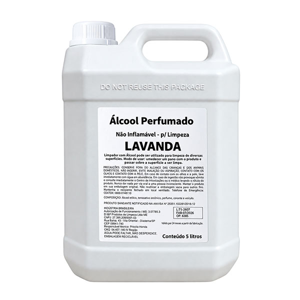 Álcool Líquido Perfumado Lavanda 5L