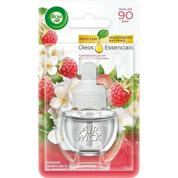 Difusor Elétrico Bom Ar Framboesa e Jasmim Refil 16ml