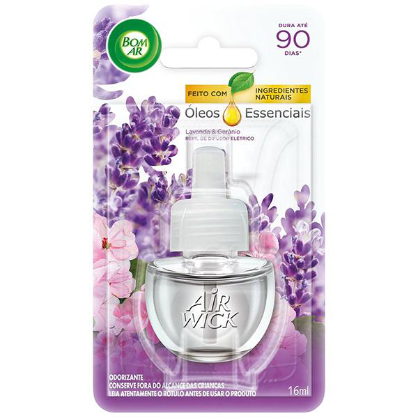 Difusor Elétrico Bom Ar Lavanda e Geranio Refil 16ml