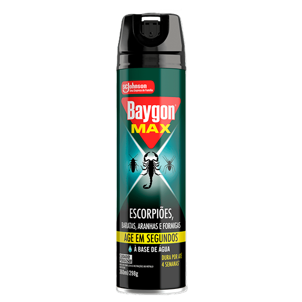 Inseticida Aerosol Baygon Max Mata Escorpiões Formigas e Baratas 360ml