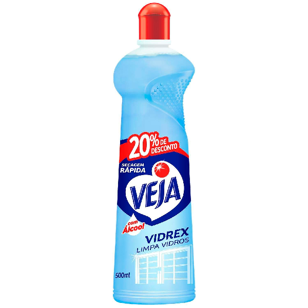 Limpa Vidro Veja Vidrex Tradicional com Álcool Squeeze 500ml