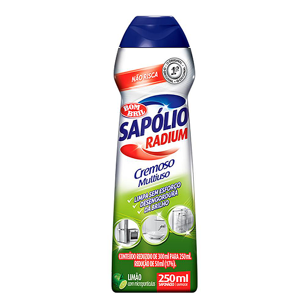 Saponáceo Cremoso Sapolio Radium Multi Limão 250mL