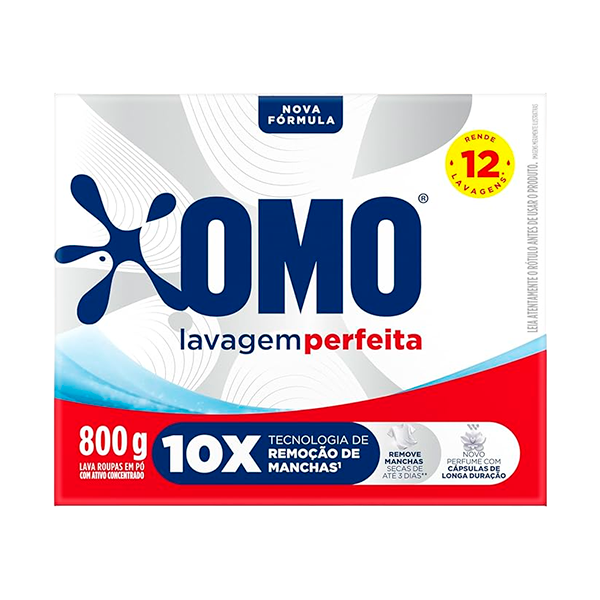 Detergente em Pó OMO Lavagem Perfeita Caixa 800g