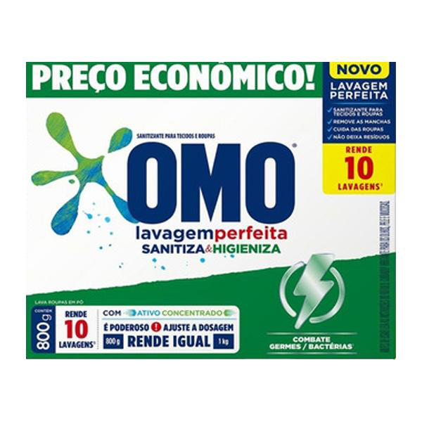 Detergente em Pó OMO Sanitiza & Higieniza Caixa 800g
