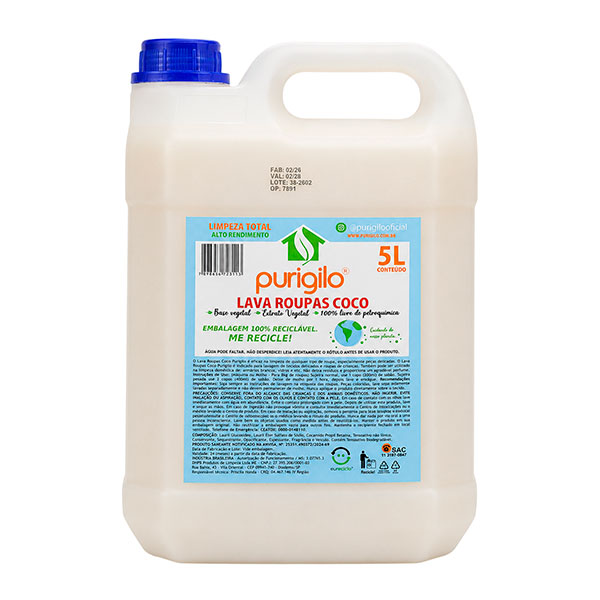 Lava Roupas Coco Purigilo 5L