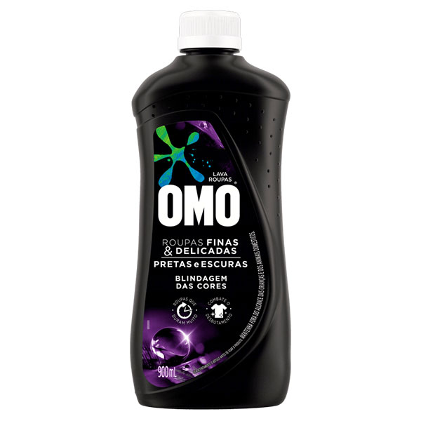 Lava Roupas Omo Líquido Pretas e Escuras 900ml
