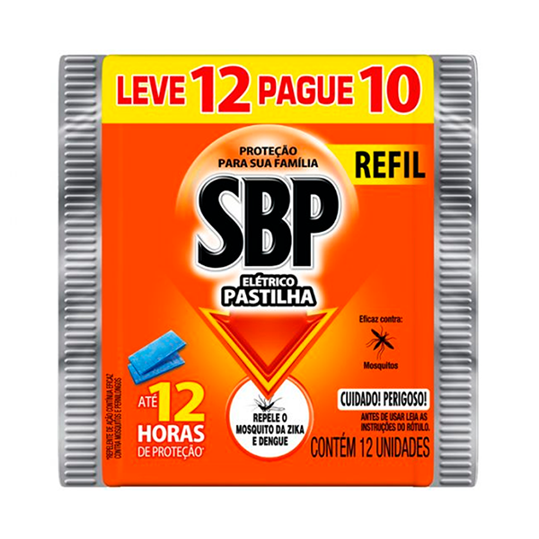 Repelente Elétrico Pastilha SBP 12 Horas Refil