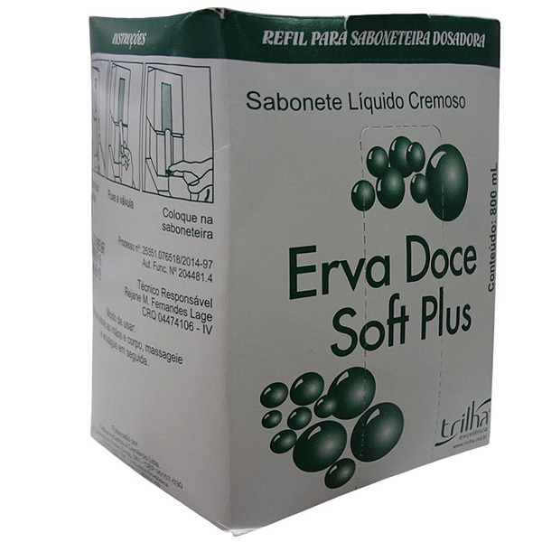 Sabonete Líquido Refil Erva Doce Plus T-P800EDSP 800mL