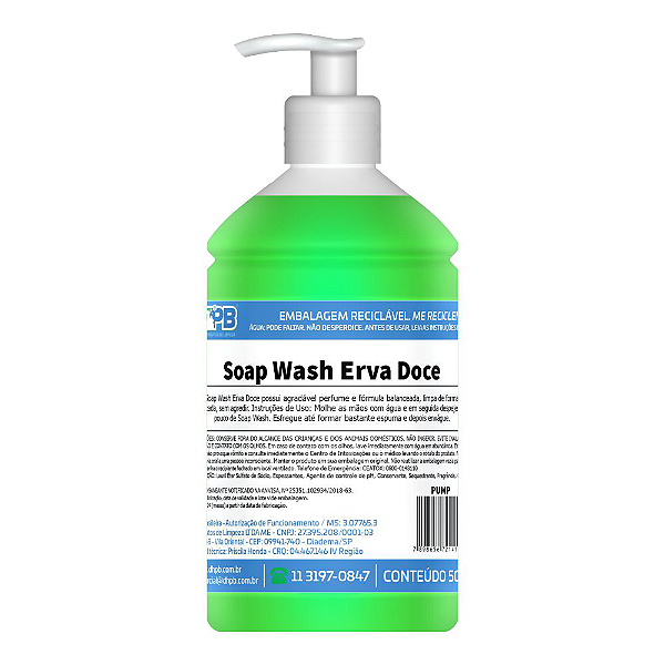 Saboneteira Soap Wash Erva Doce DHPB 500ml