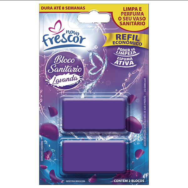 Bloco Sanitário Refil Novo Frescor Lavanda c/2un