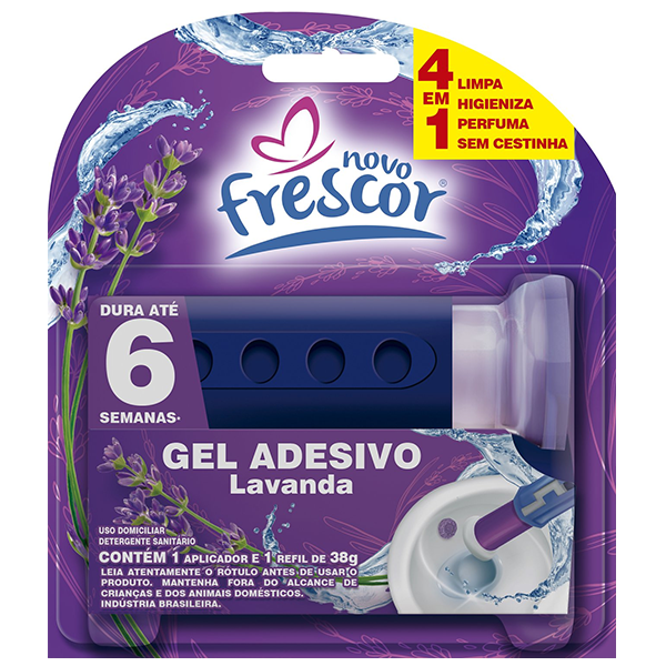 Detergente Sanitário Novo Frescor Gel Adesivo Ap + Refil Lavanda 1un