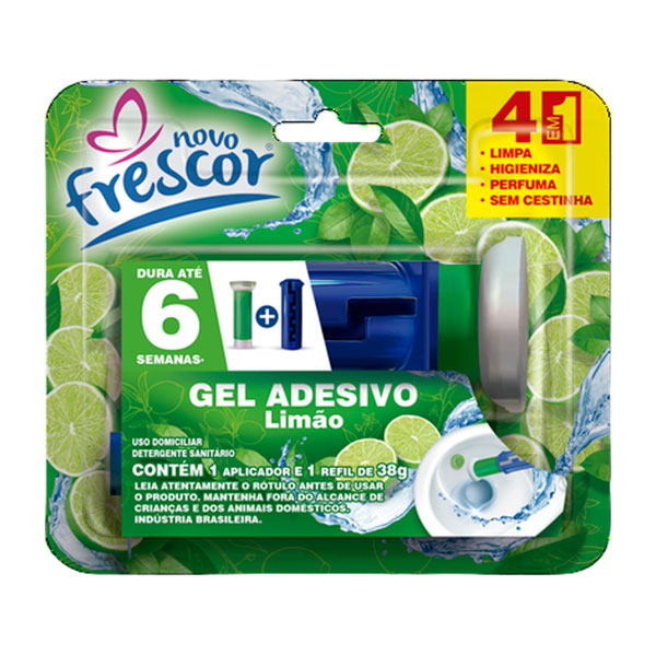 Detergente Sanitário Novo Frescor Gel Adesivo Ap + Refil Citrus/Limão 1un