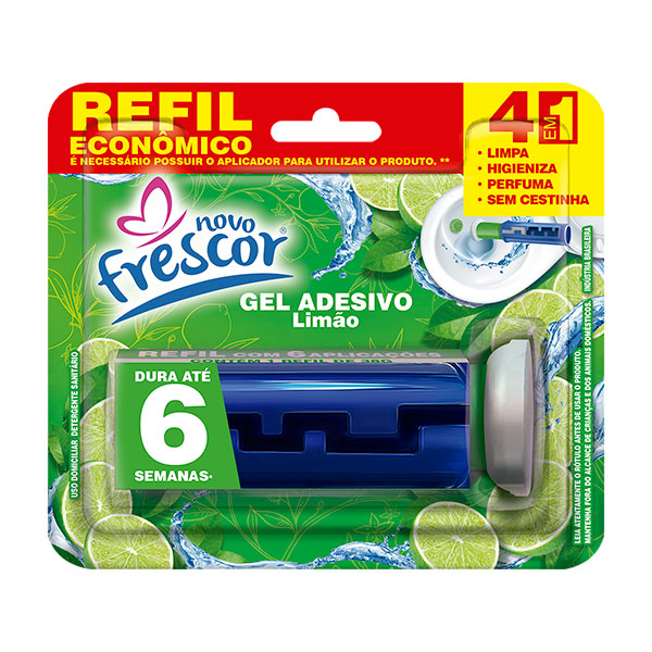 Detergente Sanitário Novo Frescor Gel Adesivo Refil Citrus/Limão 1un