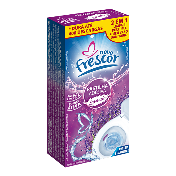 Pastilha Adesiva Novo Frescor Lavanda c/ 3un