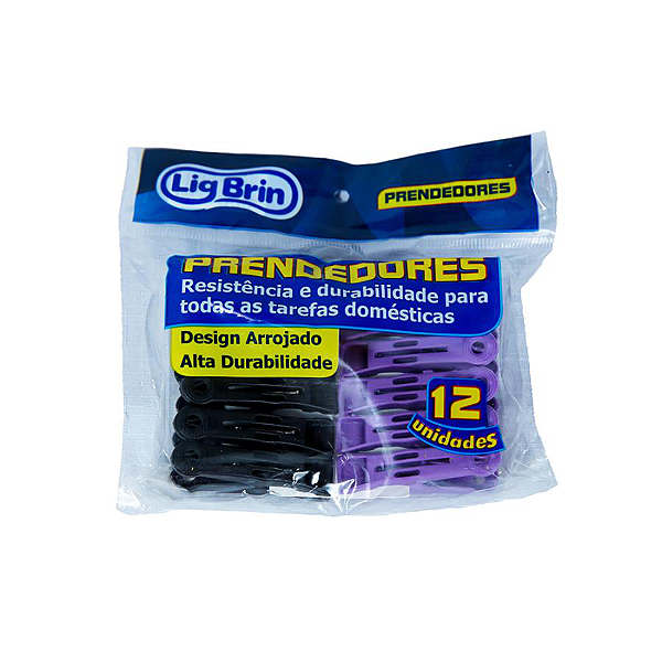 Prendedor de Plástico LigBrin Ref.: 518 c/12un