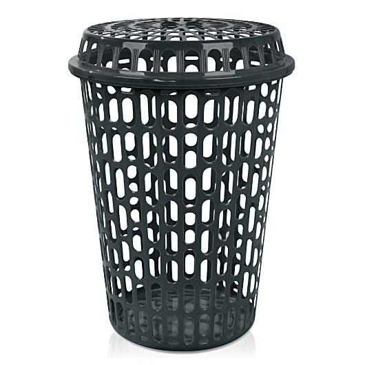 Cesto Telado Plástico 60L Redondo Preto Arqplast Ref.: CT60PT