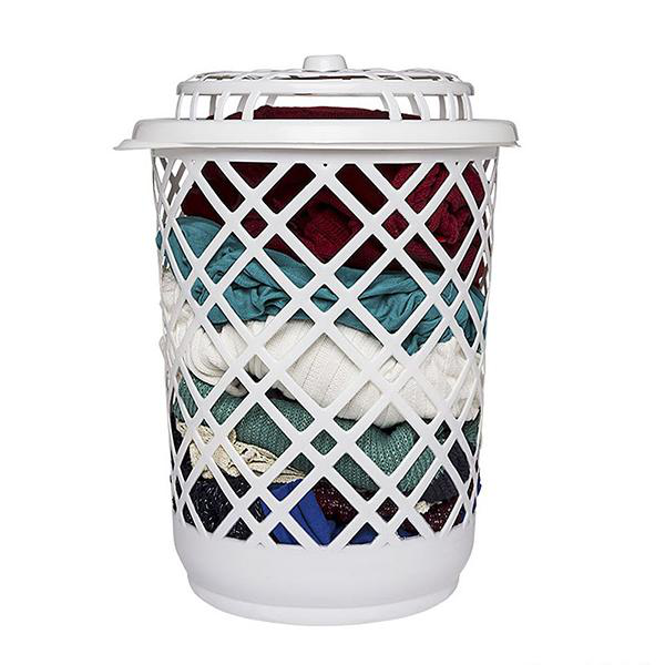 Cesto Telado Plástico 30L Redondo Branco Jaguar