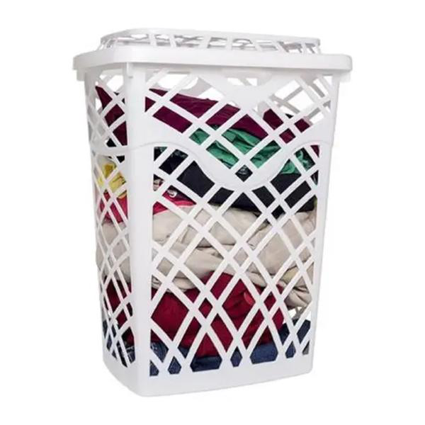 Cesto Telado Plástico 30L Retangular Branco Jaguar Ref: 1442