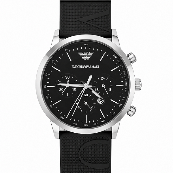 Relógio Emporio Armani Mario Cronógrafo Black Dial