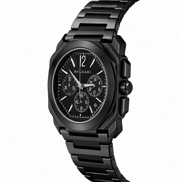Relogio Bvlgari Octo Roma Chronograph Full Black aço