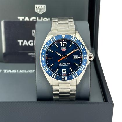 Relógio TAG Heuer Formula 1 Date Quartz 43mm Masculino Aço Inoxidável Mostrador Azul Premium