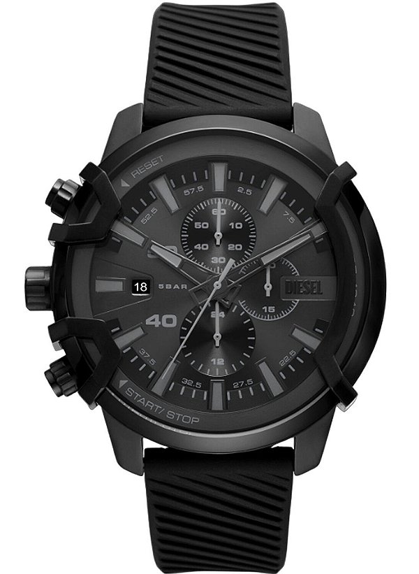 Relógio Diesel Griffed DZ4650 Masculino Cronógrafo 48mm Aço Inoxidável Mostrador Preto