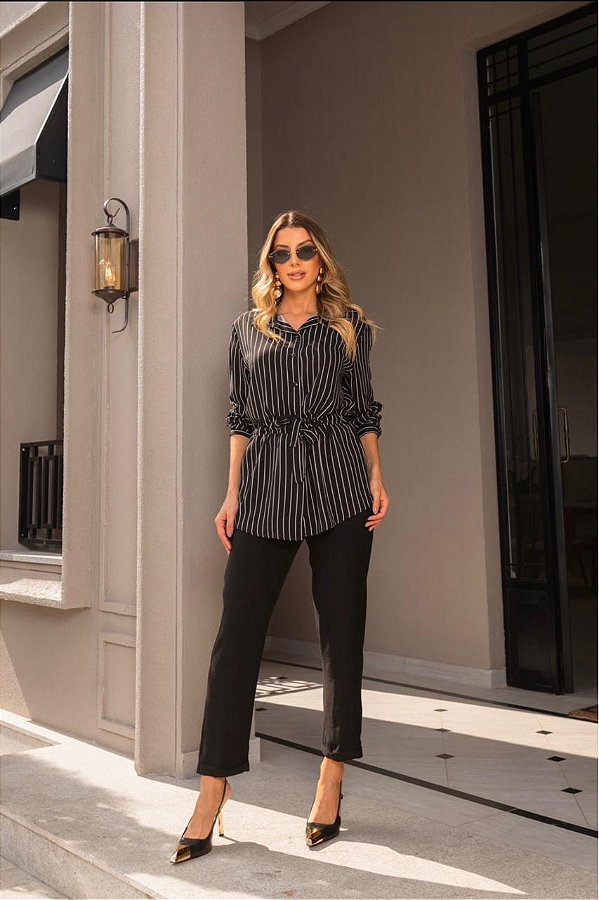 Camisa Listrada de Viscose