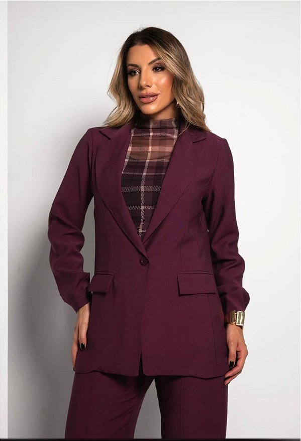 Blazer Alfaiataria Vinho Elegante