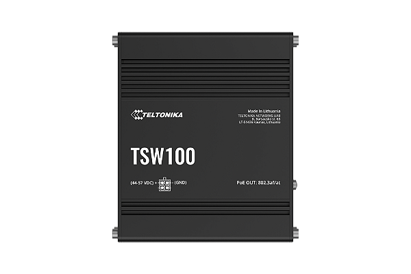 TSW100 Switch Industrial 5 portas Fast Ethernet não gerenciável Teltonika