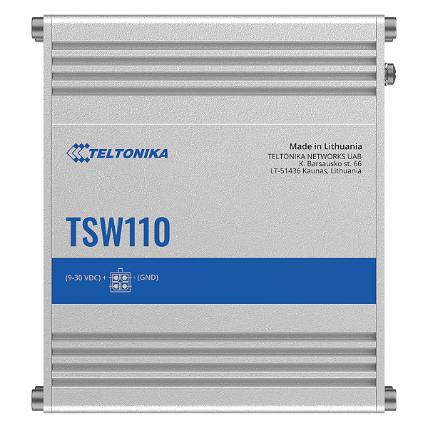 TSW110 Switch Industrial 5 portas Gigabit Ethernet não gerenciável Teltonika