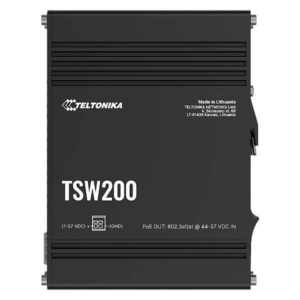 TSW200 Switch Industrial 8 portas Gigabit Ethernet não gerenciável Teltonika