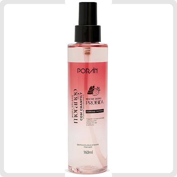 Poran Body Splash Morango Com Chantily Bem Me Quero