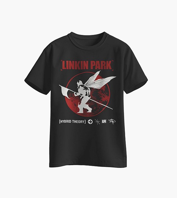 Camiseta da banda Linkin Park com arte inspirada no álbum Hybrid Theory