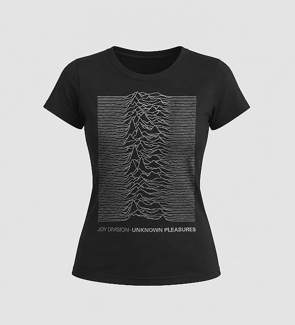 Baby look da banda Joy Division com arte inspirada no álbum Unknown Pleasures