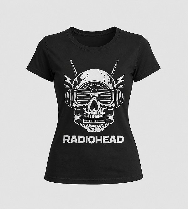 Baby look da banda Radiohead com arte desenvolvida pela loja