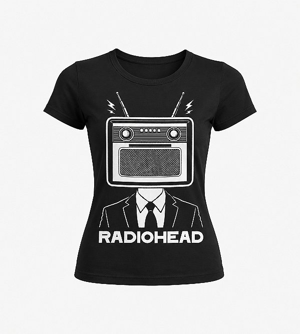 Baby look da banda Radiohead com arte desenvolvida pela loja