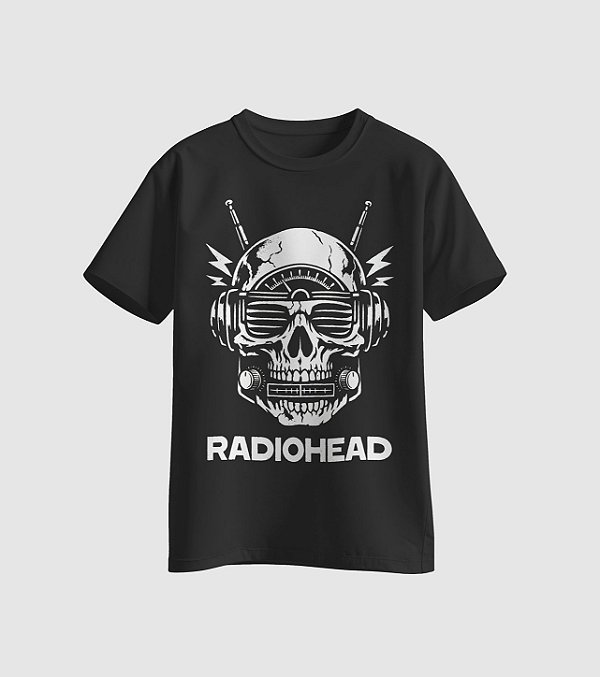Camiseta da banda Radiohead com arte desenvolvida pela loja